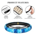 thumbnail image 3 of Kdxio Blue Shell Print Elastic Stretch Steering Wheel Cover,Auto Steering Wheel Cover,15 Inch Anti-Slip,Warm in Winter and Cool in Summer,Fit Suvs,Vans Cars,Trucks, 3 of 7
