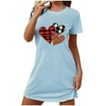thumbnail image 4 of Women's Valentine's Pajamas Oversized Short Nightgown Heart Print Short Sleeve Nightdress,Valentine's Day Gift for Her, 4 of 5