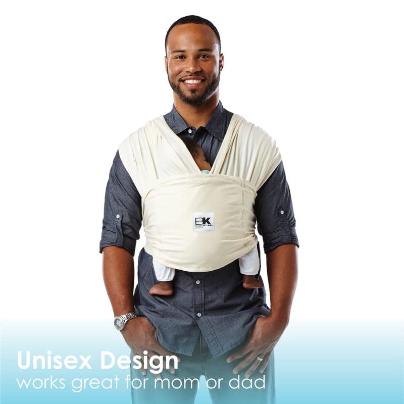 Baby K'tan Organic Baby Wrap Carrier, Infant and Child Sling-Simple PreWrapped Holder for Babywearing -No Tying or Rings- Carry Newborn up to 35 lbs, Natural, Women 2-4 (X-Small), Men jacket up to 36