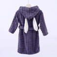 thumbnail image 4 of ZACPNCV Girls Fleece Robe Boys Hooded Bathrobe Soft Flannel Robe For Kids Purple 3-12 Years, 4 of 5