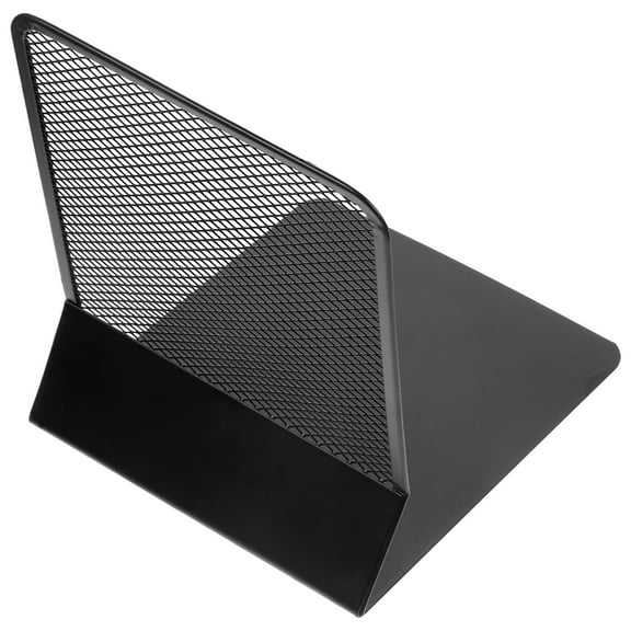 EXHUMKY Stylish Metal Book Ends Black Heavy Duty for Office Home Decor