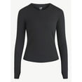 thumbnail image 4 of Avia Women's and Women's Plus Rib Seamed Long Sleeve Tee, Sizes XS-4X, 4 of 4
