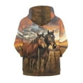 thumbnail image 2 of chaqlin Girls Horses Hoodies Size 11-13 Zip Up Hoodie Sweatshirt Boys Long Sleeve Hooded Jacket Kids Full Zip Sweater Top with Pockets Fall Winter Clothes, 2 of 7