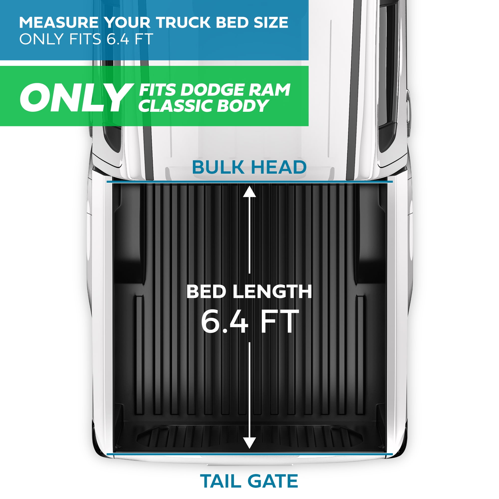 MotorBox Soft Roll-Up Truck Tonneau Cover for Ram 1500 (2002-2025) NEW BODY ONLY / Ram 2500 & 3500 (2003-2024) with 6.4 ft Bed Length