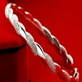 thumbnail image 4 of Visland Bracelet Jonc pour Femmes à la Mode, Chaîne Breloque Manchette Plaquée Argent, 4 of 5