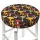 thumbnail image 3 of Balery Mushrooms And Fern Stems Fundas de asiento para taburete de bar redondo de tela de terciopelo ajustables que protegen de arañazos y manchas para sillas de 14 a 17 pulgadas.-13 inch, 3 of 7
