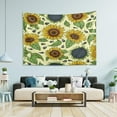 thumbnail image 4 of Coolnut Yellow Sunflowers Tapestry Aesthetic Tapestry Wall Hanging 90" x 60" Inches Home Decor Gifts, 4 of 6