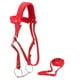 thumbnail image 2 of Brida de caballo ajustable roja, arnés de rienda, cabezales, filete extraíble con cojín suave, 2 of 5