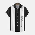 thumbnail image 4 of kamemir Men's Vintage Bowling Shirt Short Sleeve Button Down Summer Cuba Beach Shirts(Black,XL), 4 of 4