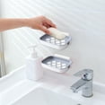 thumbnail image 5 of Summer Savings Clearance! Soap Dish for Bathroom QTOCIO Soap Box Wall Mounted Bathroom Hole Less Soap Dish Bathroom Shelf Household Soap Draining Box Wall Mounted Strong Bearing Weight, 5 of 6
