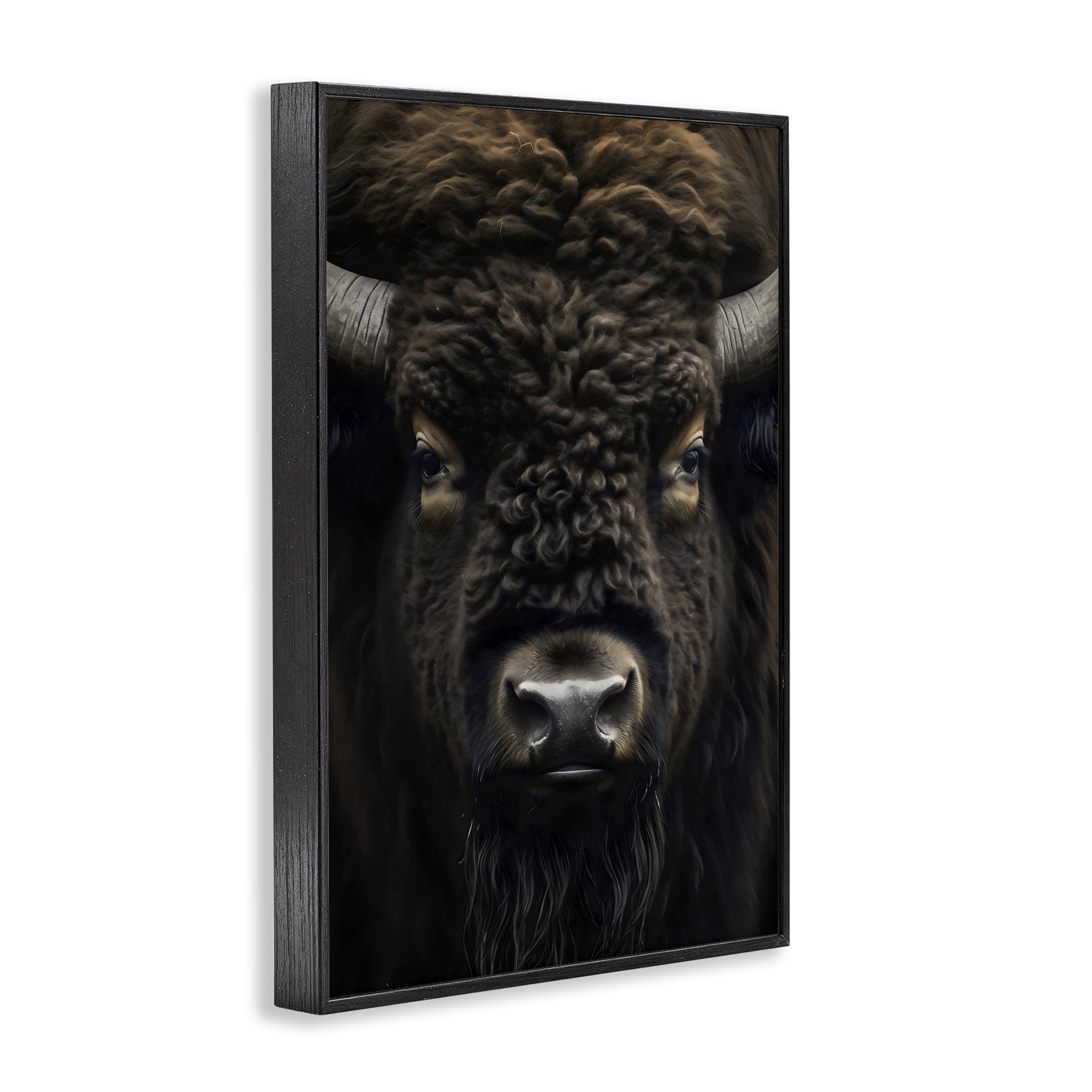 Stupell Industries Bison Portrait Close Up Black Framed Giclee Art, design by Creative Studio