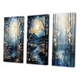 thumbnail image 3 of Designart "Birch Woods Moonlit Euphony VI" Floral Wall Art Set Of 3 - Blue Tree Birch Canvas Set For Living Room Decor, 3 of 7