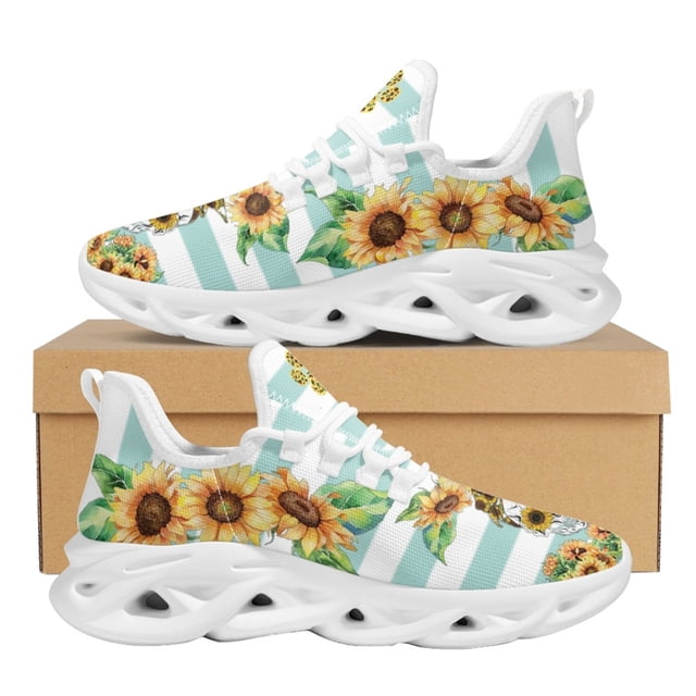 Zapatillas Air Cushion de malla transpirable con diseño de calavera de girasol y pata de gallo, calzado informal de tenis