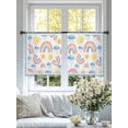 thumbnail image 4 of Rainbows Sun Sheer Curtains 2 Panels Set Blue Cloud Raindrops Blue Border Cartoon Sheer Window Curtains Light Filtering Rod Pocket Voile Drapes for Bedroom Living Room 52"x45", 4 of 9