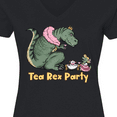 thumbnail image 4 of Inktastic Funny Tea Rex Party Women's V-Neck T-Shirt, 4 of 5