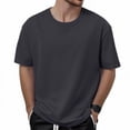 thumbnail image 2 of Yiaimeir Men's 320G Cotton Short Sleeve T-shirt Loose Half Sleeve Solid Color T-shirt, 2 of 4