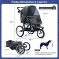 thumbnail image 4 of Dog Stroller for Small Medium Dogs & Cats,Foldable Cat Stroller Jogging Travel Stroller with Rubber Tires,Grey, 4 of 9