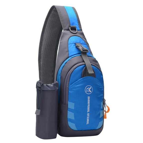 Modstep Women Mens Crossbody Sling Bags Water Bottle Pocket Chest Bag Portable College Outdoor Sport Shoulder Purse Blue