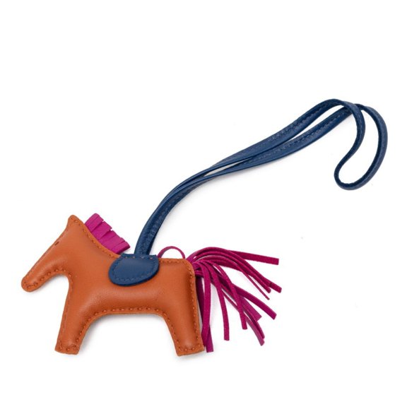 Pre-Owned Hermes Rodeo PM Pegasus Accessory Bag Charm Brown Navy Purple Agneau Milo Women's...