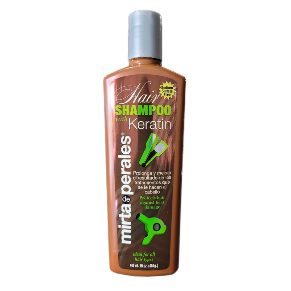 Mirta Perales Keratin Hairdressing Lightweight Shampoo. Protects Hair Against Heat Damage. Sodium-Sulfate Free. for Dry and Damaged Hair. 16 oz. Pack of 3