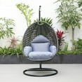 thumbnail image 4 of LeisureMod Charcoal Wicker Hanging Egg Swing Chair, 4 of 10