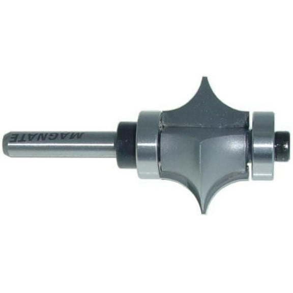 Magnate 7657 Leaf Edge Beading Carbide Tipped Router Bit - 5/16" Radius, 3/4" Cutting Length, 1/4" Shank Diameter, 1-1/2" Shank Length, 1-1/4" Overall Diameter