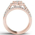 thumbnail image 3 of 1-1/2 Carat T.W. Diamond Single Halo Cluster Two-Band 14kt Rose Gold Engagement Ring Set, 3 of 5