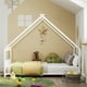 thumbnail image 2 of FABATO Base de Cama Montessori para niños - Tamaño Base Cama Individual -Muebles con Marco de Metal y diseño Estilo casa para niños con Techo Triangular - (Blanco), 2 of 7