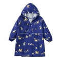 thumbnail image 4 of Lilgiuy Kids Rain Coat for Girls Boys Cute Cartoon Print Toddler Rain Wear Children Waterpoof Raincoat Jacket Poncho S-3XL Size 3-13 Years (Blue), 4 of 5