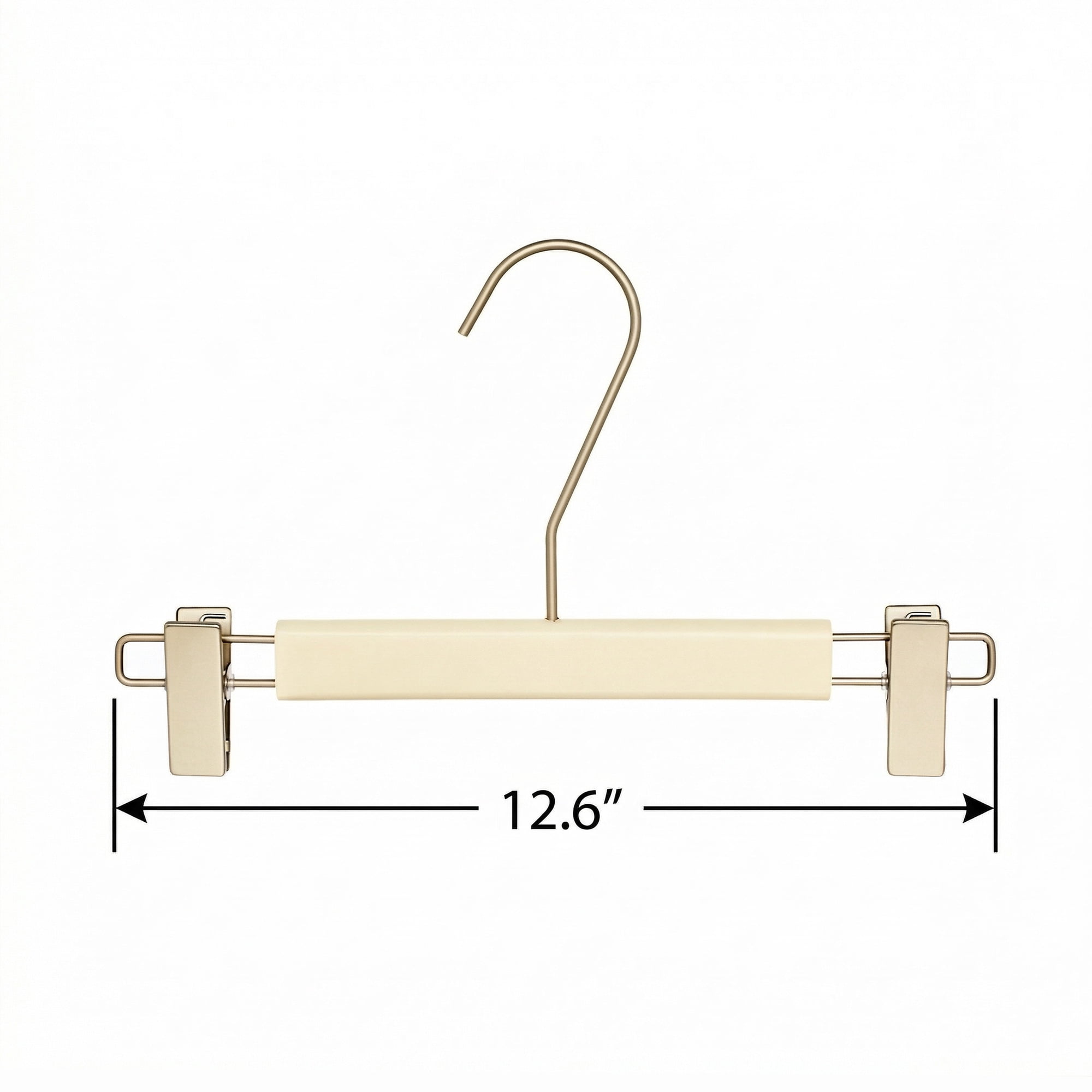 Unique Bargains 2Pcs Wood Nonslip Durable Space Saving Clothes Hangers Milk White 12.6inch