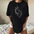 thumbnail image 5 of Fesfesfes Summer Tops for Women Sun and Moon Graphic Tees Loose Crewneck Short Sleeve Tops Casual Streetwear Tunic Tops, 5 of 8