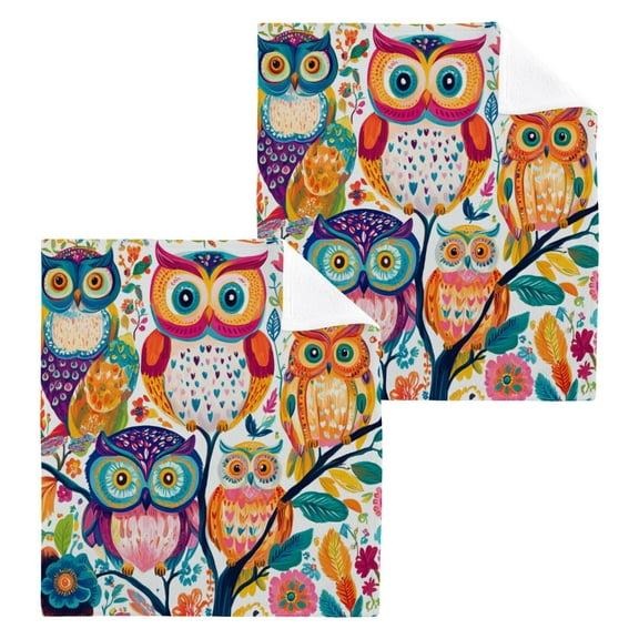 BZSMCE Towel Cotton Face Towel Soft Hand Towels Fashion Colorful Guardians Of The Forest Pattern