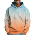 thumbnail image 2 of Zylanna Men's Hoodie Pullover, Gradient Color with Drawstring Pockets Fleece Lined Casual Sweatshirts for Men Orange, 2 of 5