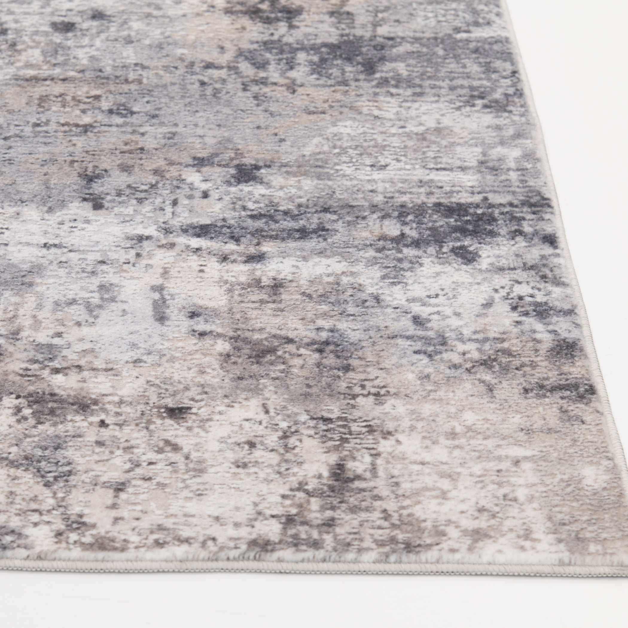 Better Homes & Gardens 5' x7' Grey Beige Abstract Machine Washable Faux Fur Indoor Area Rug