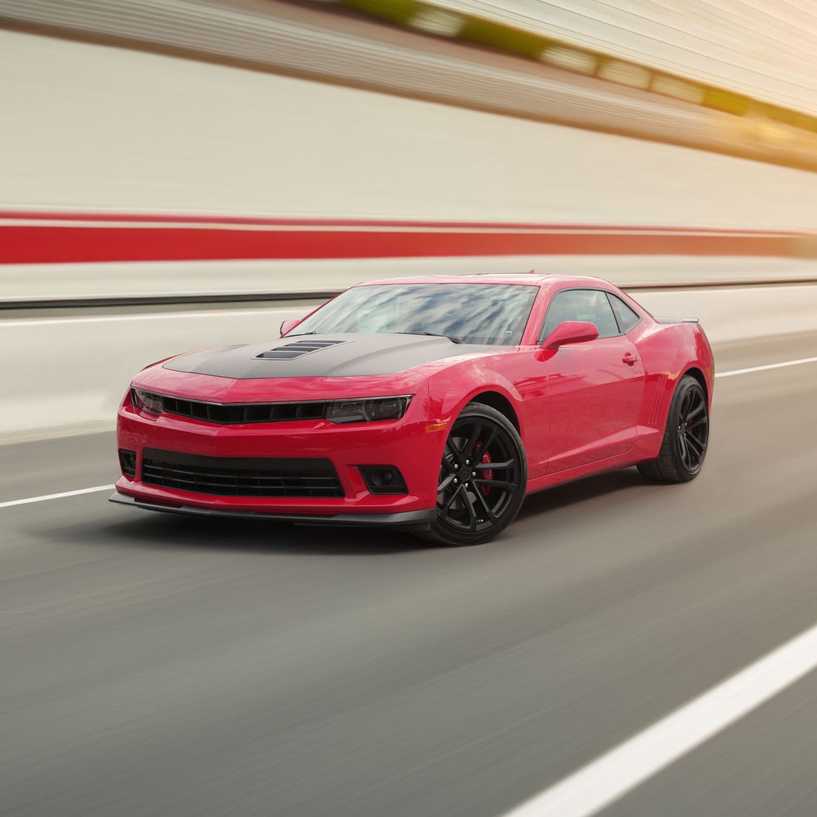 Ikon Motorsports Compatible with 14-15 Chevy Camaro SS 1LE Style Splitter Front Bumper Lip PU