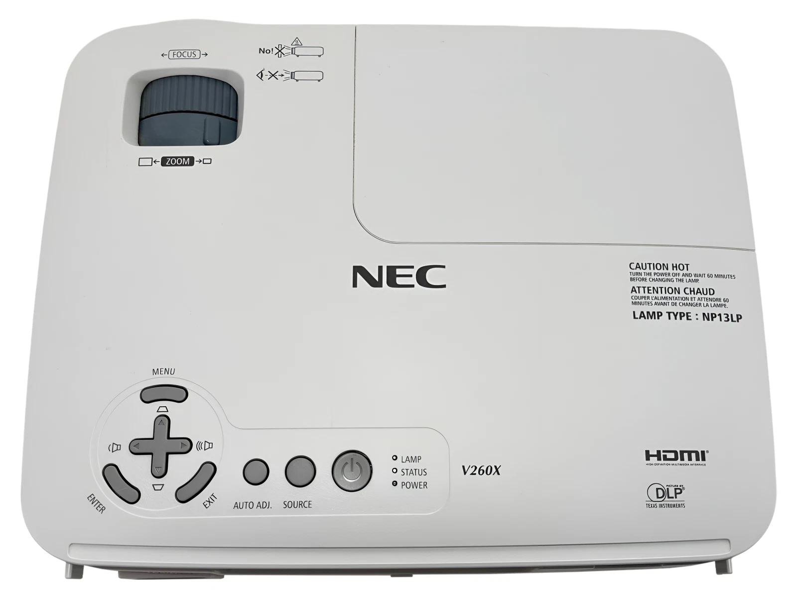 Pre-Owned NEC V260X DLP Projector 2600 Lumens NP-V260X 1080i 3D