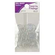 Favorite Findings Clear Glitter Button, 20 Count