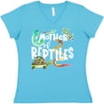 thumbnail image 3 of Inktastic Mother of Reptiles Cute Turtle, Lizards, Snake Women's V-Neck T-Shirt, 3 of 5