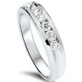 thumbnail image 3 of Pompeii 1/2ct Diamond Mens Wedding Ring Channel Set High Polished Band 14K White Gold, 3 of 6