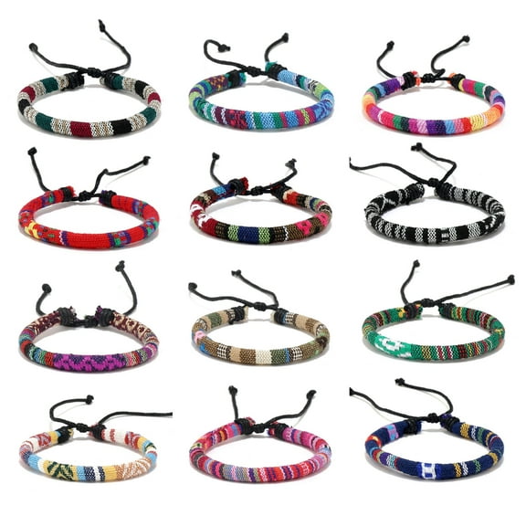 Multipack 12 Stylish Braided Bracelet Handcrafted Wrist Chain for Creative Looks