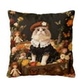 thumbnail image 2 of Yunuuuoa 2 Packs Decorative Cat Pillow Cover Polyester Short Plush Sofa Throw Cushion Case - Cute Pet Cat Series Soft Fabric Home Decor Accent for Living Room Bedroom Chair, 2 of 6