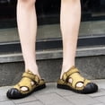 thumbnail image 4 of Mens Summer Casual Leather Sandals Breathable Outdoor Beach Shoes, 4 of 9