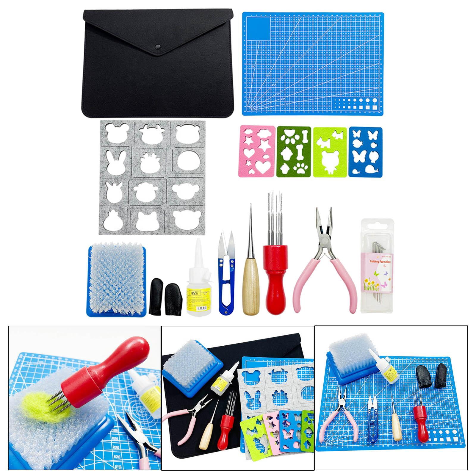 Wxqbjtam Needle Felting Starter Kit with Felt Bag Craft Gift DIY for Crafters