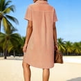 thumbnail image 5 of Women's Plus Size Short Sleeve Dresses Striped Loose Resort Shirt Dress, 5 of 8