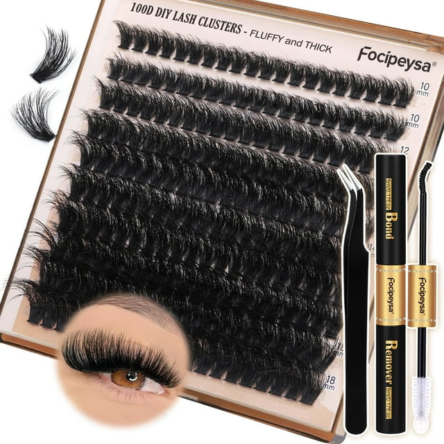 Kit de extensión de pestañas Focipeysa Fluffy Volume Lash Clusters