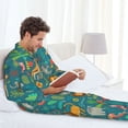 thumbnail image 6 of Salouo Jungle Animals Print Button-Front Long Sleeve Pajama Set for Men, Soft 2Pjs Men's Long Sleeve Sleepwear-Large, 6 of 7