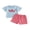 Red, variant on BemeyourBBs Toddler Baby Boy 4th of July Outfits Patriot Independent Day Short Sleeve USA Flag Letter Embroidery T Shirt and Plaid Shorts Set Toddler Boys Summer Clothes
