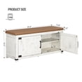 thumbnail image 7 of Farmhouse Shoe Storage Bench, 2 Tier Shoe Bench with Padded Seat Cushion & 2 Barn Doors, White, 7 of 7