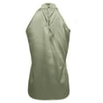 thumbnail image 5 of Breezora Womens Satin Keyhole Back Tank Top Elegant Sleeveless Blouse Front Closure Strap Vest L Size Light Green, 5 of 6