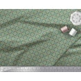 thumbnail image 2 of Soimoi Green polyester Crepe Fabric Filigree Damask Print Sewing Fabric Yard 52 Inch Wide, 2 of 3